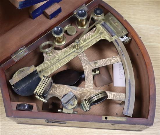 An early 20th century cased sextant